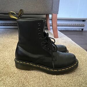 Dr. Martens Smooth Leather Lace Up Black Boots 1460